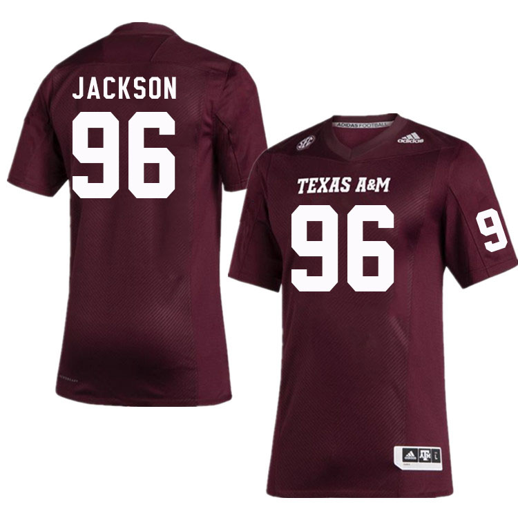 Men #96 Nathan Jackson Texas A&M Aggies College Football Jerseys Stitched Sale-Maroon - Click Image to Close